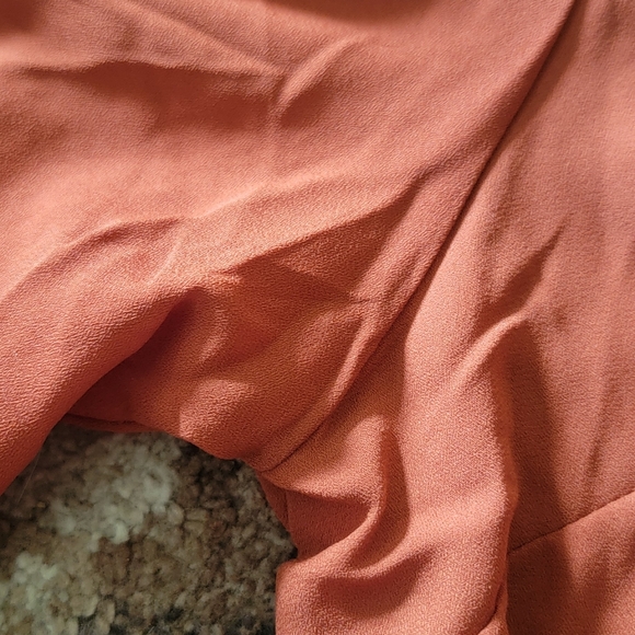 Nanette Lepore M Burnt Orange Rusty Blouse Button Business Dress Top - Picture 4 of 5